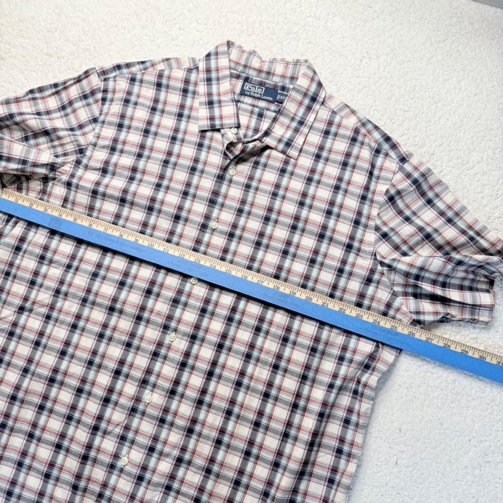 Polo Ralph Lauren Mens XXL Plaid Short Sleeve Button Down Shirt Classic‎ Fit - Picture 4 of 8